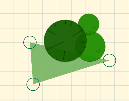 Controls of polygons shown at the points